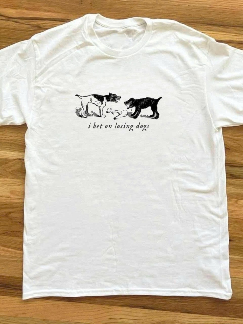 Gildan White Tee with Black Dog Graphic and Text